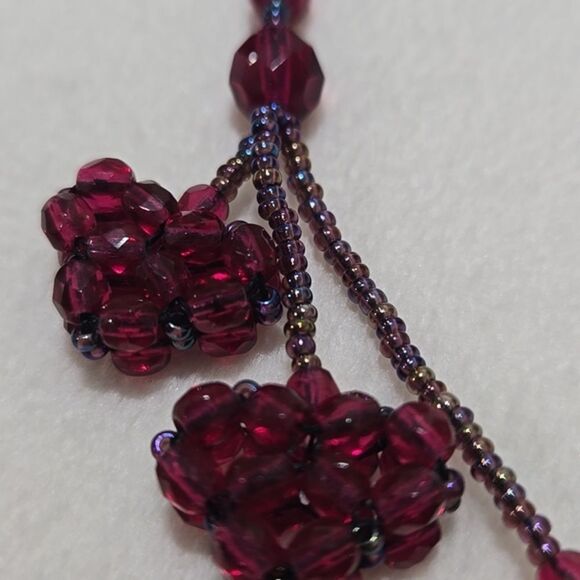 Beaded Necklace in Deep Red - Picture 2 of 6